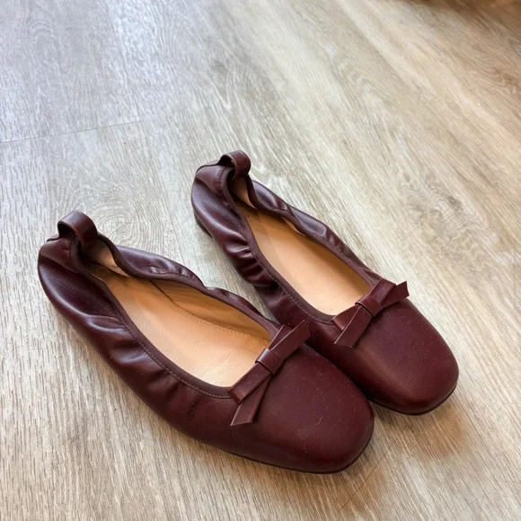 NWT Freya Brown Leather Ballet Flats - Picture 4 of 4